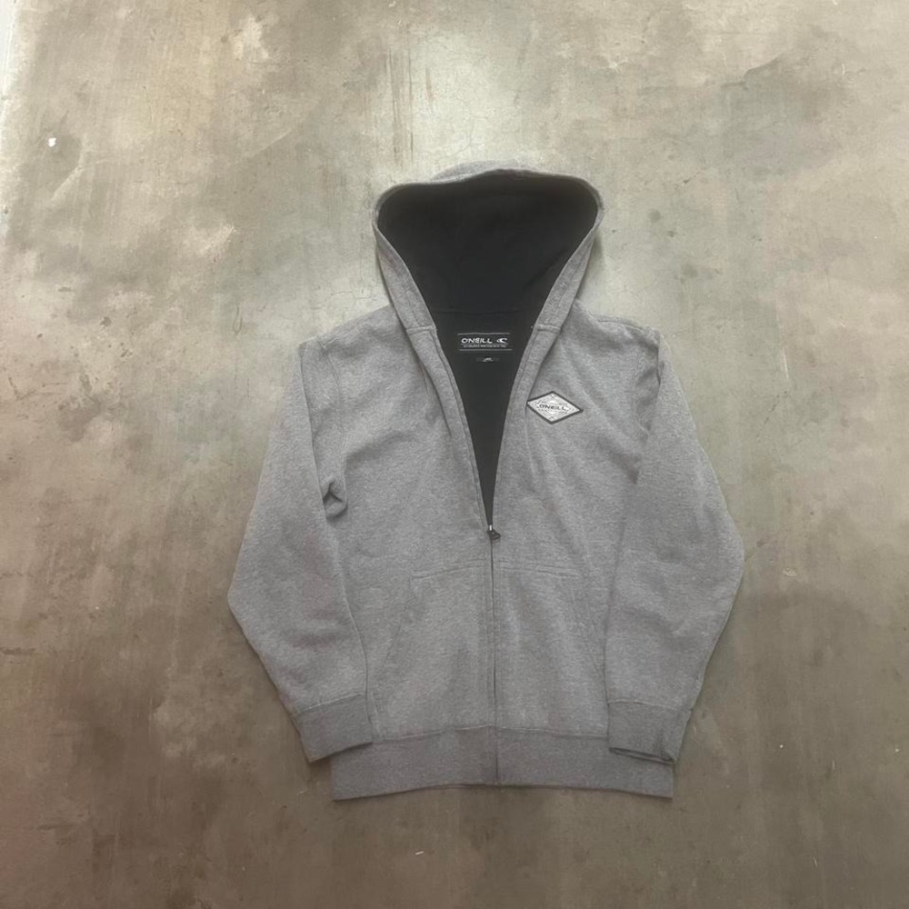 O'Neill Gray Zip-Up Hoodie with Black Lining